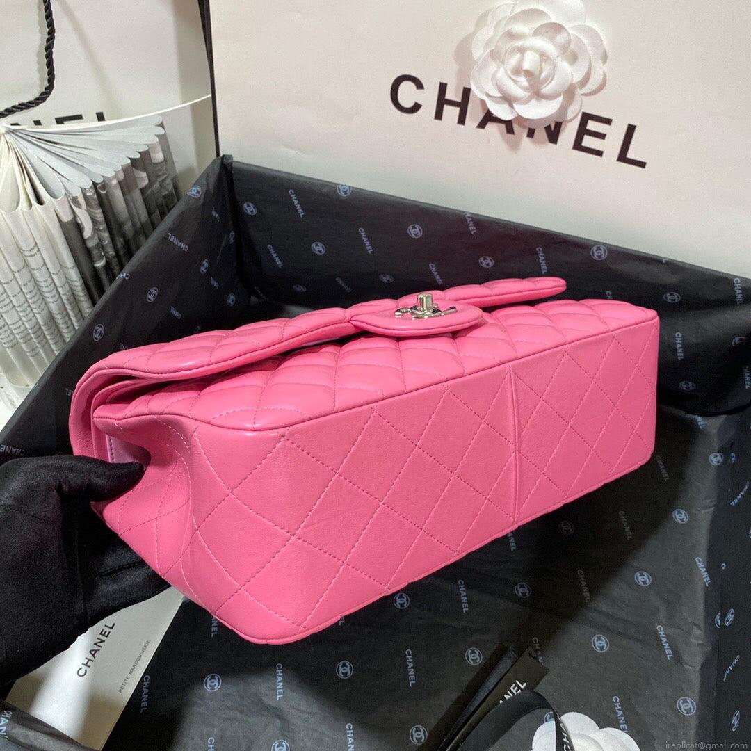 Chanel CF A01113 Classic Flap Bag in Lambskin Pink