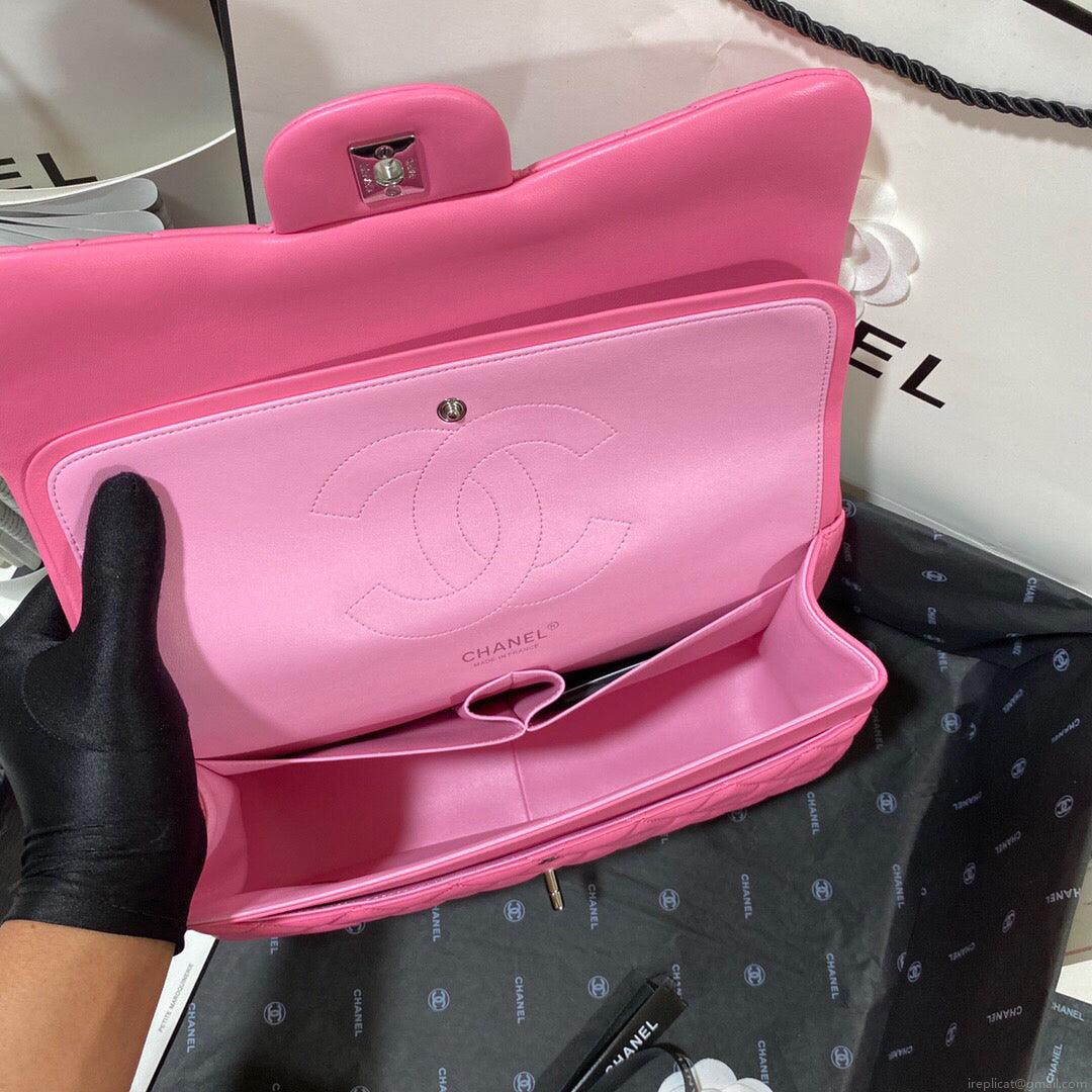 Chanel CF A01113 Classic Flap Bag in Lambskin Pink