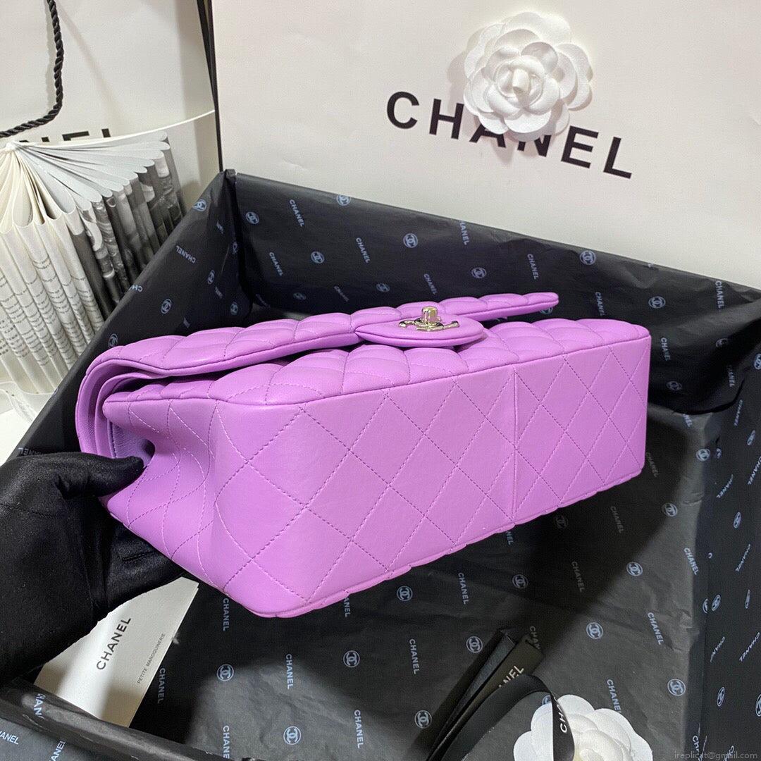 Chanel CF A01113 Classic Flap Bag in Lambskin Purple