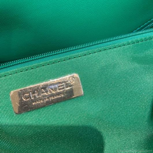 Chanel 19 Maxi Handbag Lambskin Gold AS1162 Green