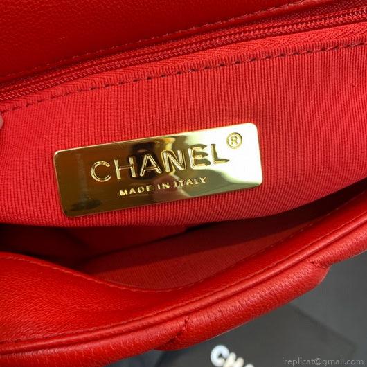 Chanel As1160 Chanel 19 Handbag Flap Lambskin Red