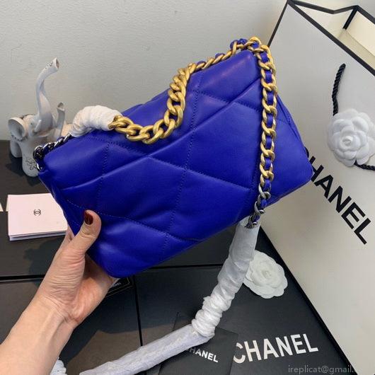 Chanel As1160 Chanel 19 Handbag Flap Lambskin Blue