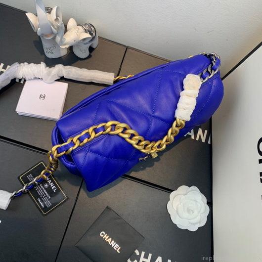 Chanel As1160 Chanel 19 Handbag Flap Lambskin Blue