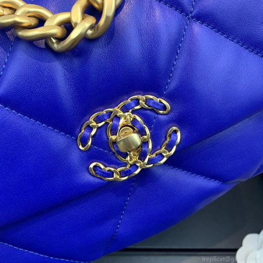 Chanel As1160 Chanel 19 Handbag Flap Lambskin Blue