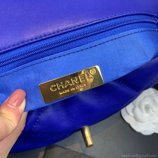 Chanel As1160 Chanel 19 Handbag Flap Lambskin Blue