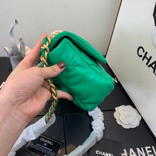 Chanel As1160 Chanel 19 Handbag Flap Lambskin Green