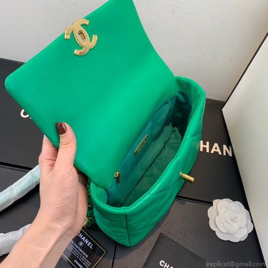 Chanel As1160 Chanel 19 Handbag Flap Lambskin Green