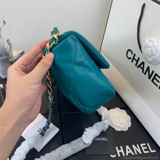 Chanel As1160 Chanel 19 Handbag Flap Lambskin Dark Green