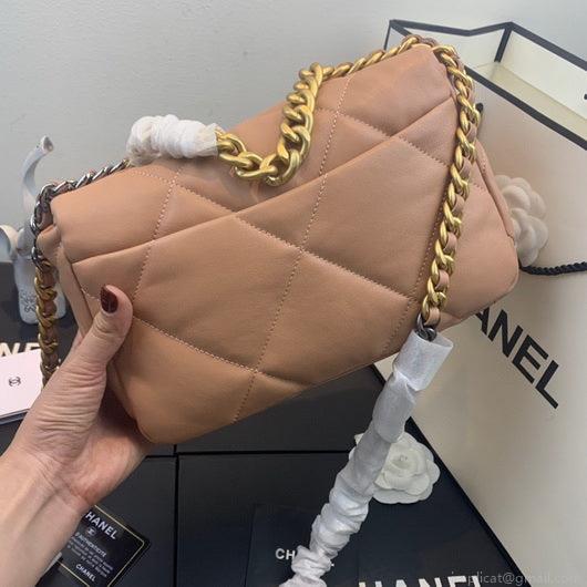 Chanel As1160 Chanel 19 Handbag Flap Lambskin Lake Nude Pink