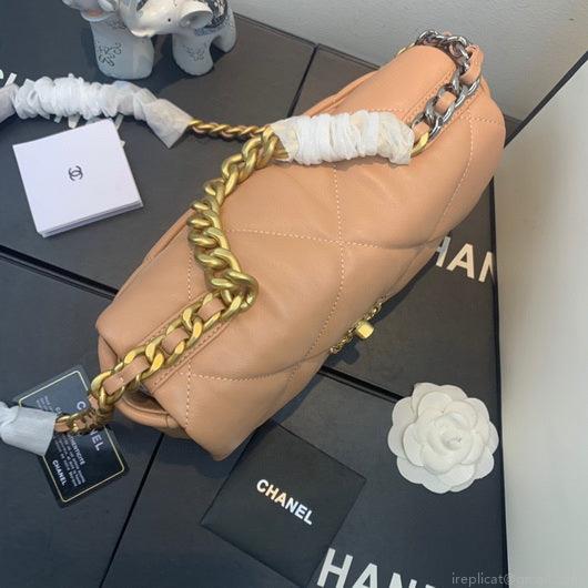 Chanel As1160 Chanel 19 Handbag Flap Lambskin Lake Nude Pink
