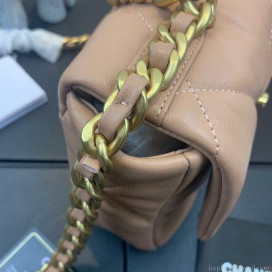 Chanel As1160 Chanel 19 Handbag Flap Lambskin Lake Nude Pink