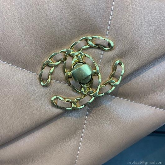 Chanel As1160 Chanel 19 Handbag Flap Lambskin Lake Nude Pink