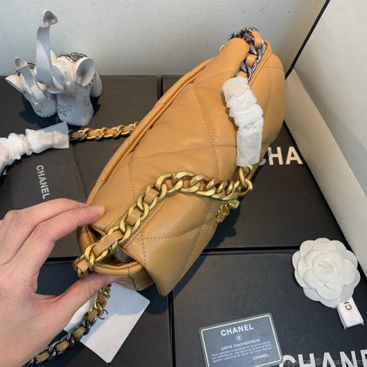 Chanel As1160 Chanel 19 Handbag Flap Lambskin Lake Tan
