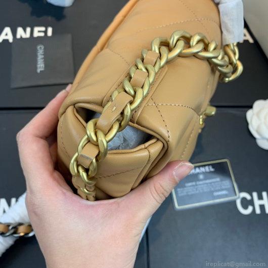 Chanel As1160 Chanel 19 Handbag Flap Lambskin Lake Tan
