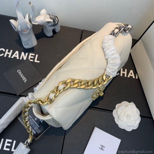 Chanel As1160 Chanel 19 Handbag Flap Lambskin Beige