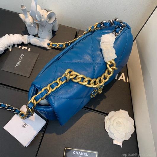 Chanel As1160 Chanel 19 Handbag Flap Lambskin dark blue