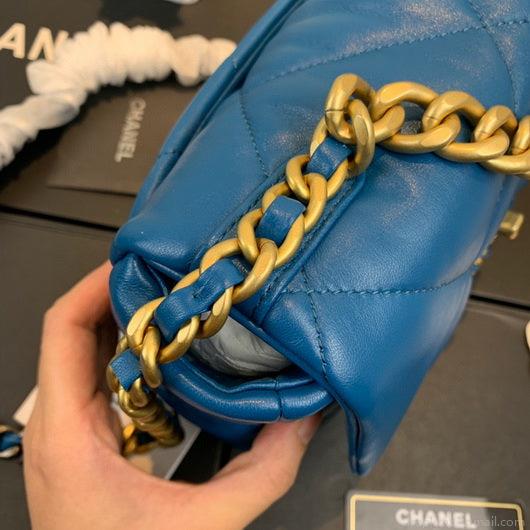 Chanel As1160 Chanel 19 Handbag Flap Lambskin dark blue