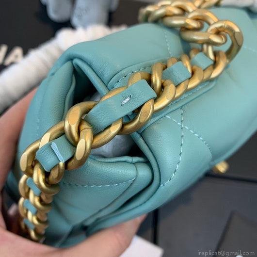 Chanel As1160 Chanel 19 Handbag Flap Lambskin Azure Blue