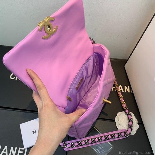 Chanel As1160 Chanel 19 Handbag Flap Shoulder Velvet Pink