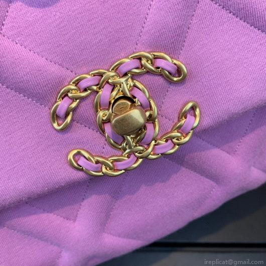 Chanel As1160 Chanel 19 Handbag Flap Shoulder Velvet Rose Red