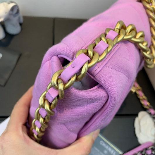 Chanel As1160 Chanel 19 Handbag Flap Shoulder Velvet Rose Red