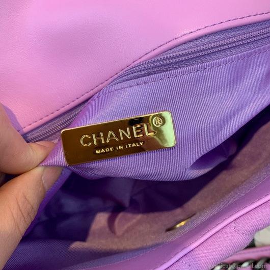 Chanel As1160 Chanel 19 Handbag Flap Shoulder Velvet Rose Red