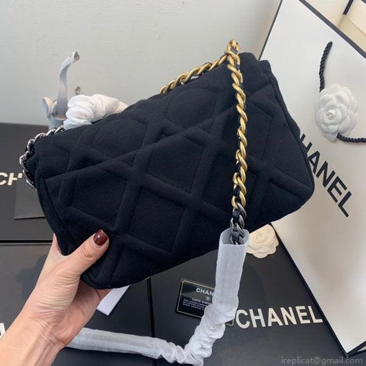 Chanel As1160 Chanel 19 Handbag Flap Shoulder Velvet Black