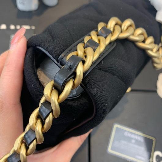 Chanel As1160 Chanel 19 Handbag Flap Shoulder Velvet Black