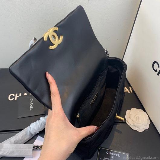 Chanel As1160 Chanel 19 Handbag Flap Shoulder Velvet Black