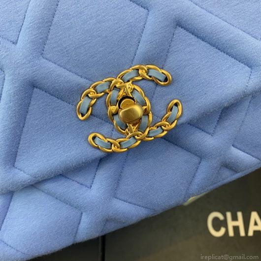 Chanel As1160 Chanel 19 Handbag Flap Shoulder Velvet Blue