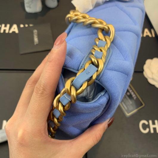 Chanel As1160 Chanel 19 Handbag Flap Shoulder Velvet Blue