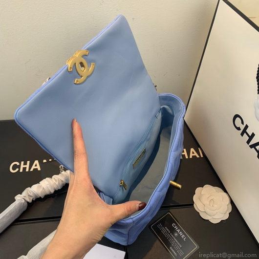Chanel As1160 Chanel 19 Handbag Flap Shoulder Velvet Blue