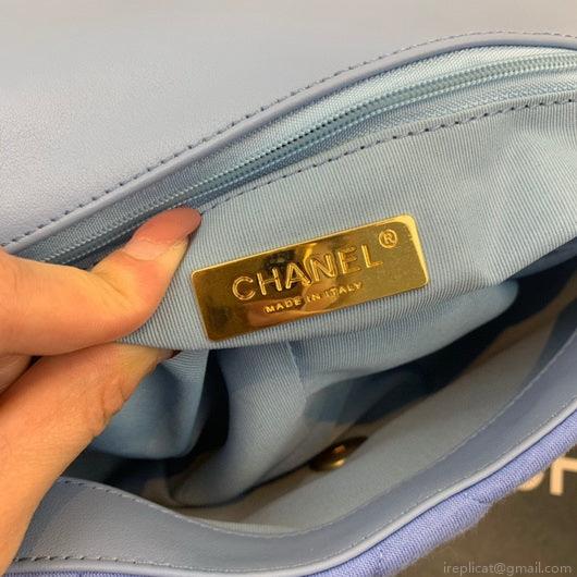 Chanel As1160 Chanel 19 Handbag Flap Shoulder Velvet Blue