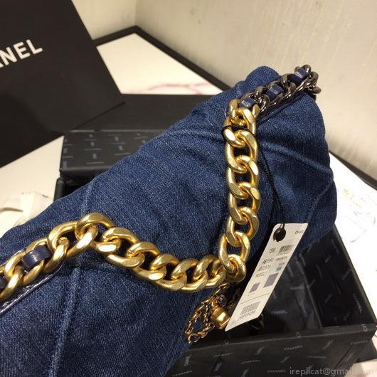 Chanel As1160 Chanel 19 Handbag Flap Shoulder Denim Blue