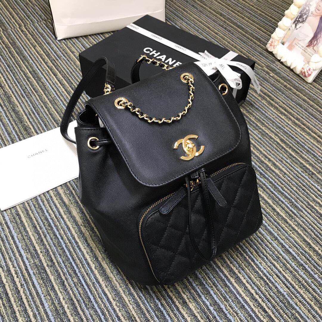 CHANEL A93748 Matelasse Caviar Leather Black