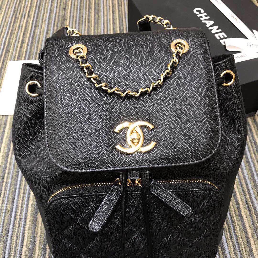 CHANEL A93748 Matelasse Caviar Leather Black