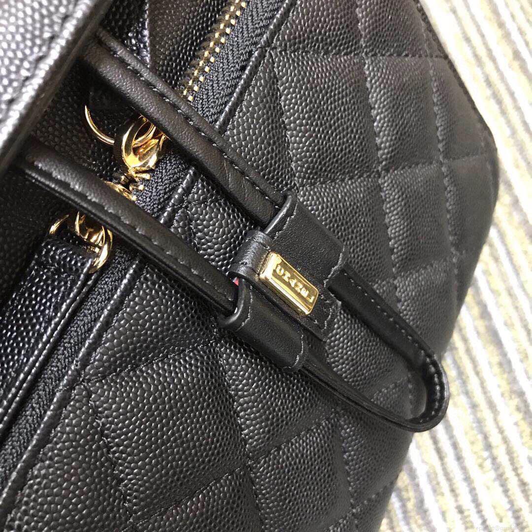 CHANEL A93748 Matelasse Caviar Leather Black