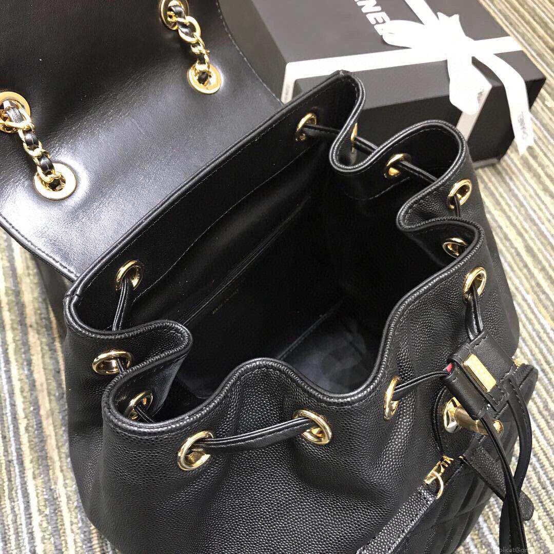 CHANEL A93748 Matelasse Caviar Leather Black