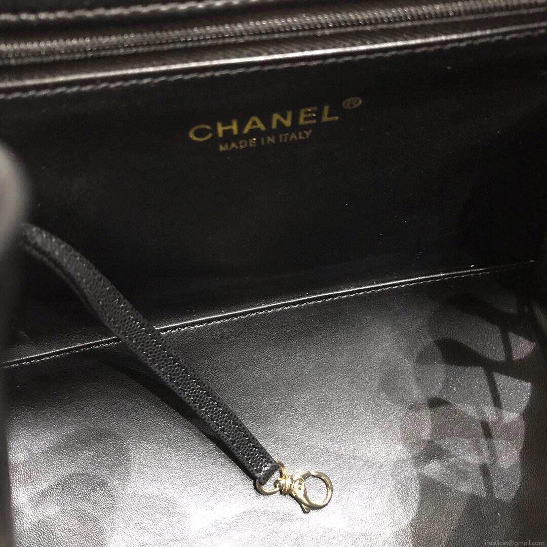 CHANEL A93748 Matelasse Caviar Leather Black
