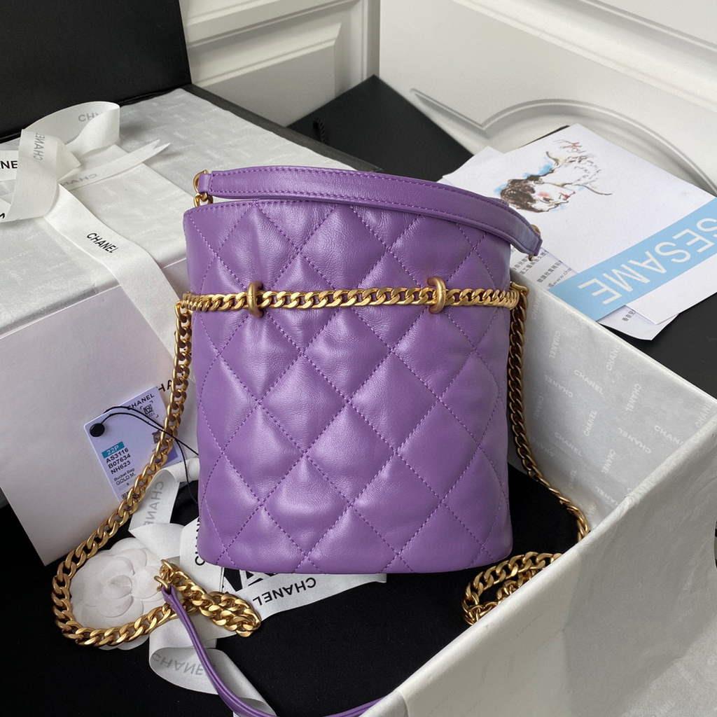 Chanel Bucket Bag Lambskin AS3116 Purple