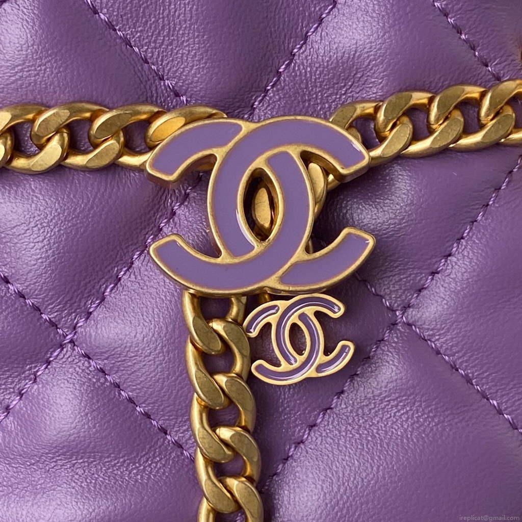 Chanel Bucket Bag Lambskin AS3116 Purple