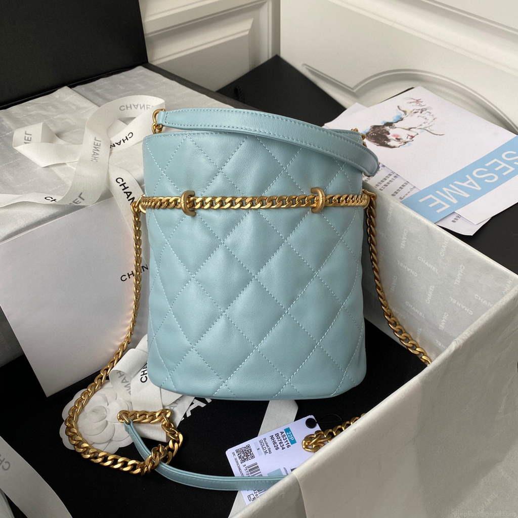 Chanel Bucket Bag Lambskin AS3116 Blue