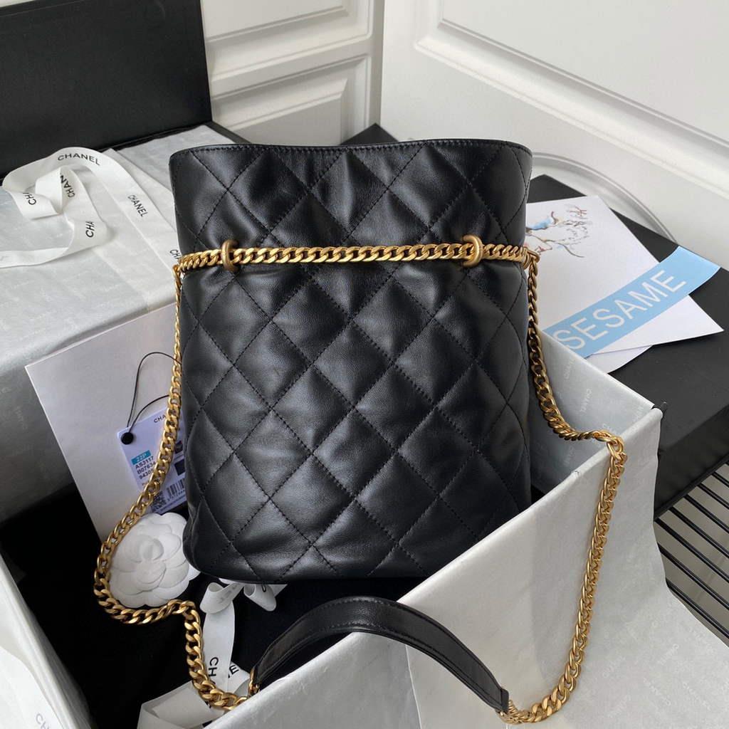 Chanel AS3117 Bucket Bag Lambskin Black