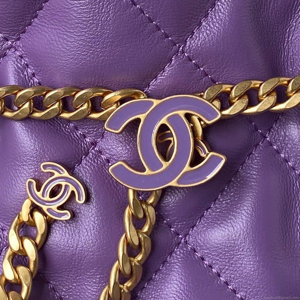 Chanel AS3117 Bucket Bag Lambskin Purple