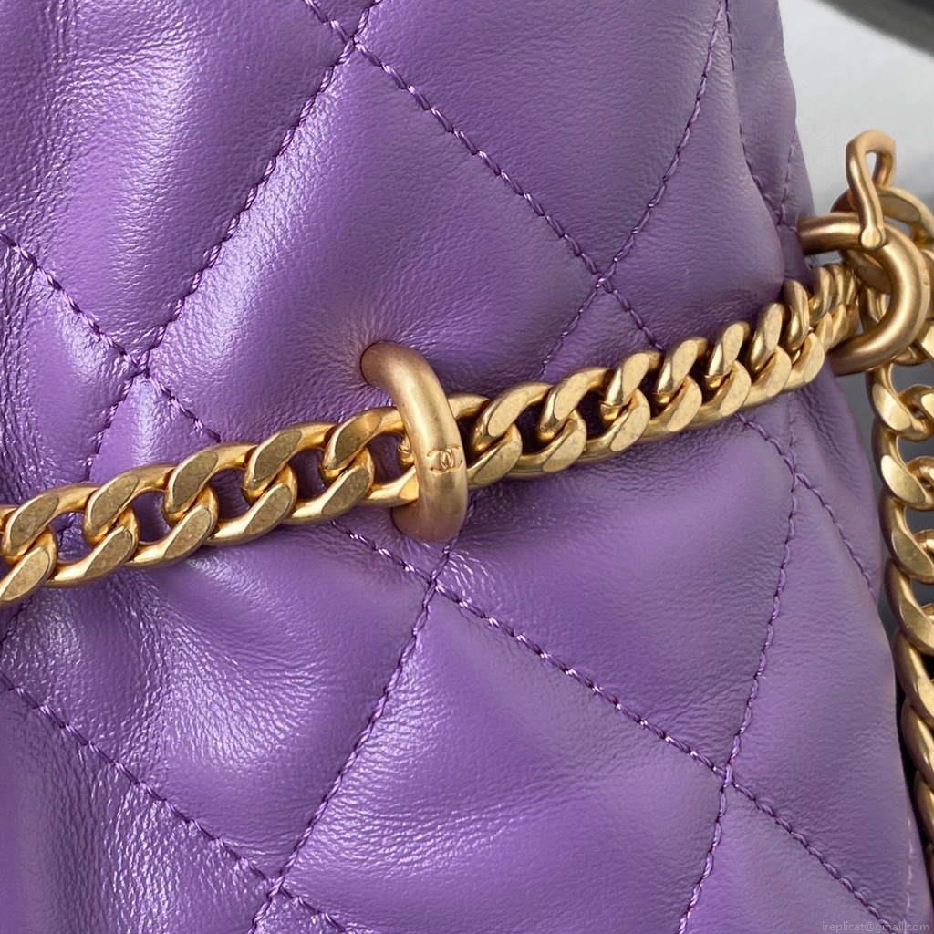 Chanel AS3117 Bucket Bag Lambskin Purple