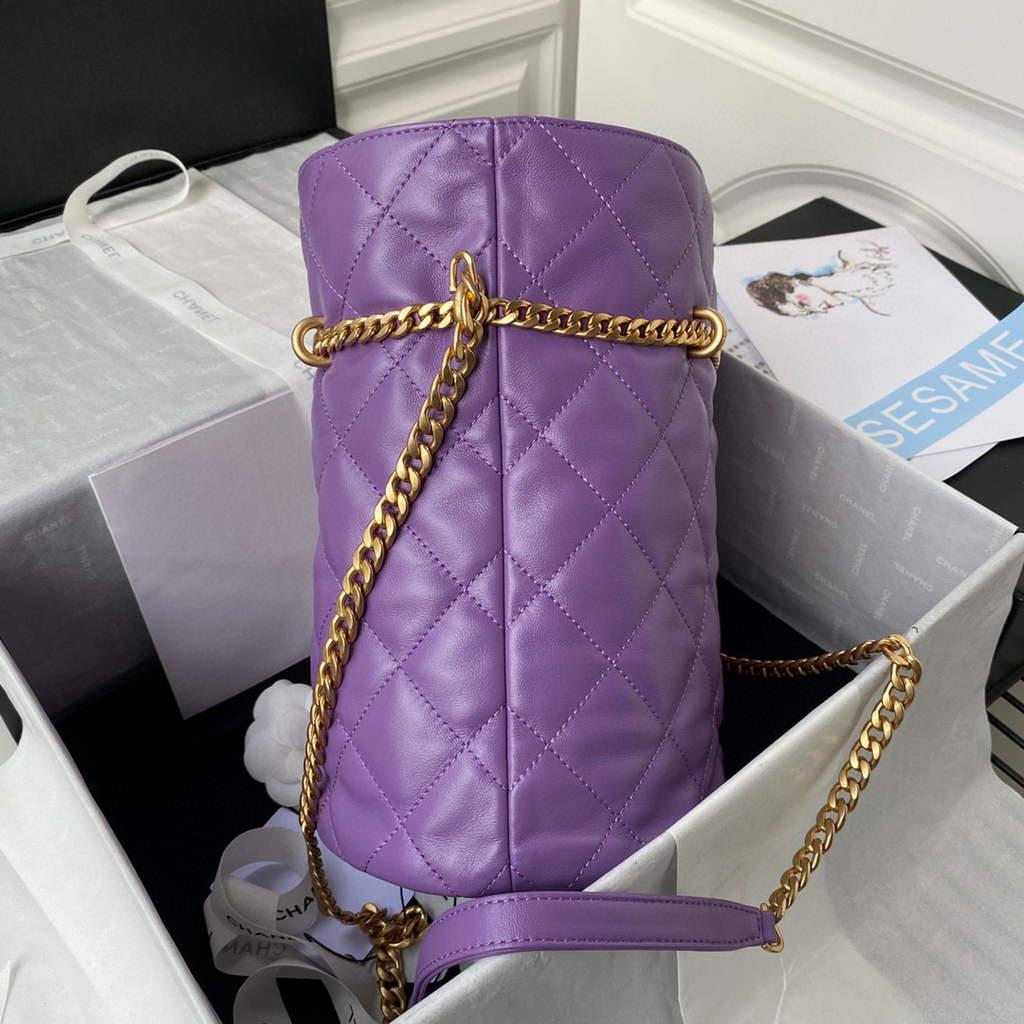 Chanel AS3117 Bucket Bag Lambskin Purple
