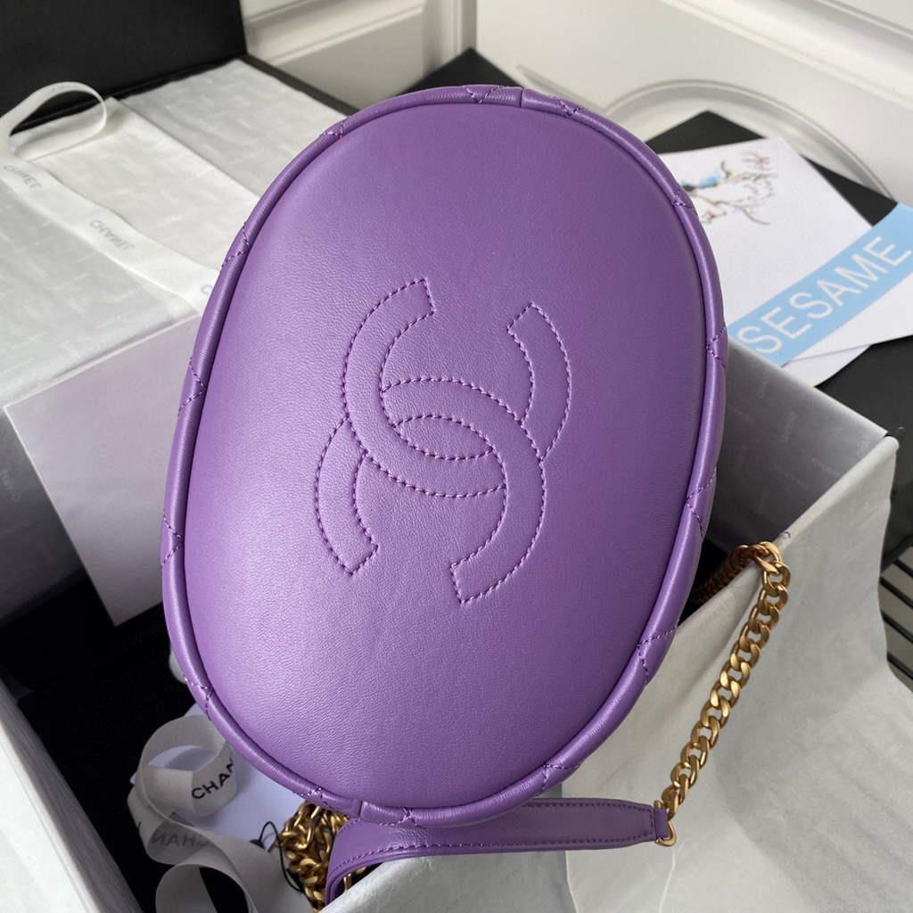 Chanel AS3117 Bucket Bag Lambskin Purple