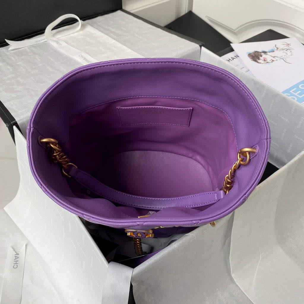 Chanel AS3117 Bucket Bag Lambskin Purple