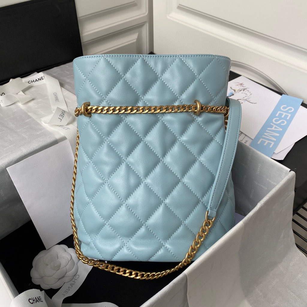 Chanel AS3117 Bucket Bag Lambskin Blue