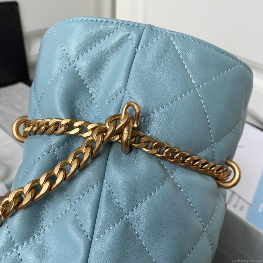 Chanel AS3117 Bucket Bag Lambskin Blue
